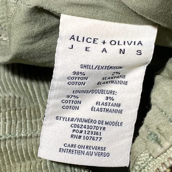 Alice + Olivia Green Corduroy Mini Dress - Picture 5 of 8